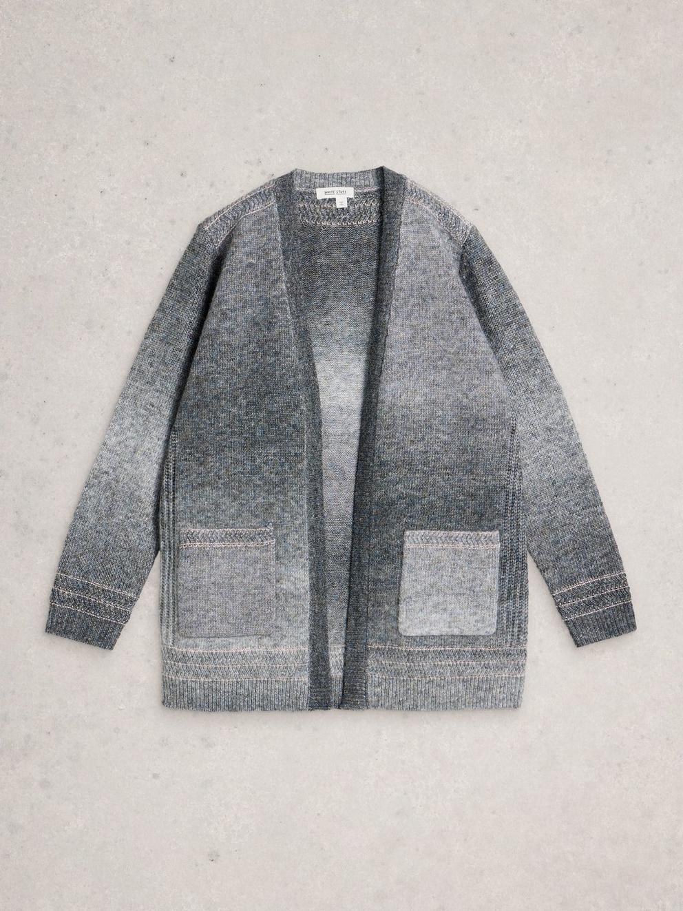 LILBET CARDI in GREY MLT - FLAT FRONT