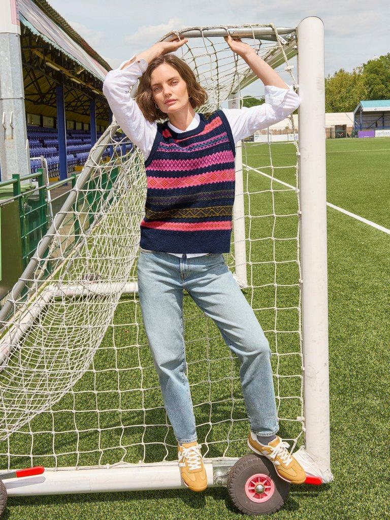 LOTTIE FAIRISLE WOOL BLEND JUMPER in NAVY MULTI - MIXED