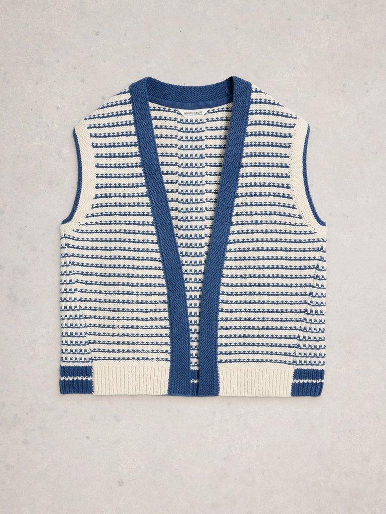 KYLIE WAISTCOAT in BLUE MLT - FLAT FRONT