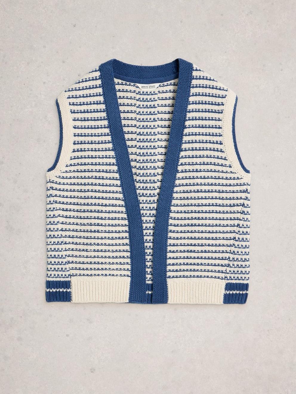KYLIE WAISTCOAT in BLUE MLT - FLAT FRONT