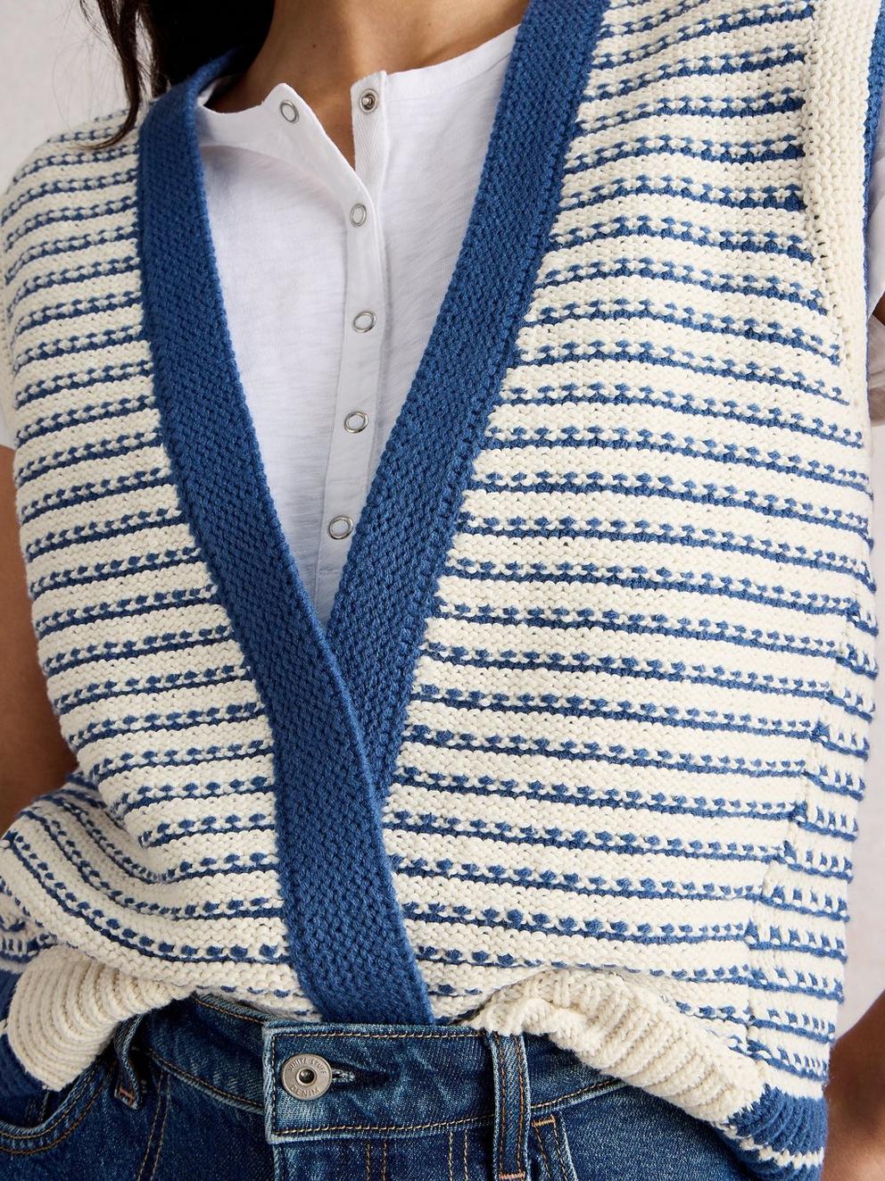 KYLIE WAISTCOAT in BLUE MLT - LIFESTYLE