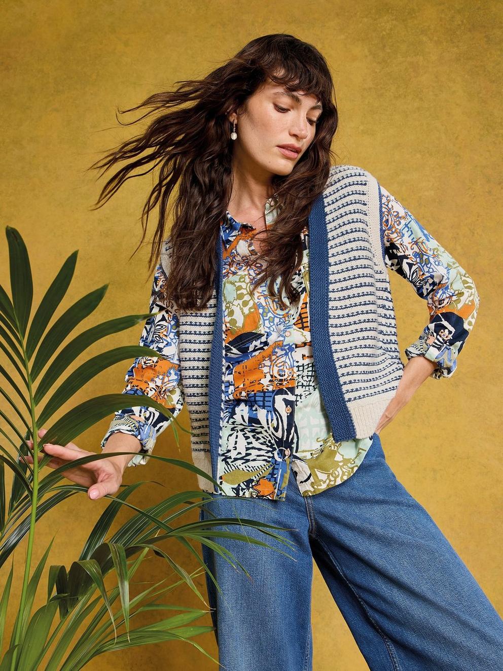 KYLIE WAISTCOAT in BLUE MLT - MIXED