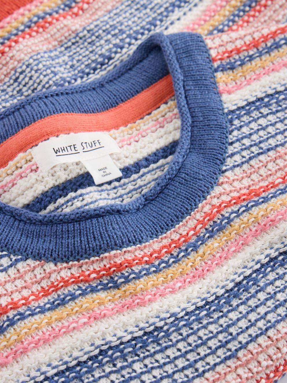 TARA TEXTURE TANK in BLUE MLT - FLAT DETAIL