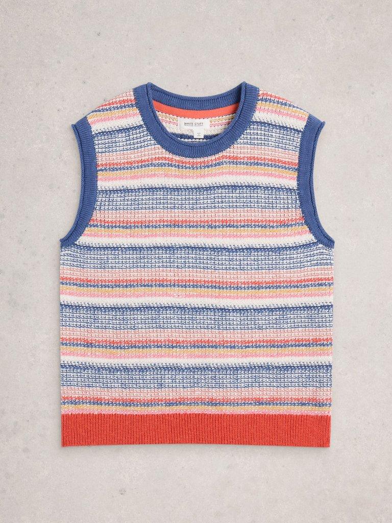 TARA TEXTURE TANK in BLUE MLT - FLAT FRONT