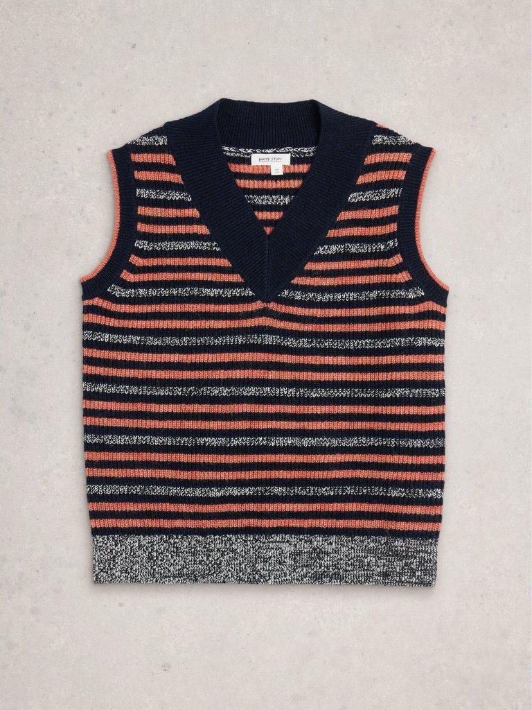 MEG STRIPE TANK in NAVY MULTI - FLAT FRONT