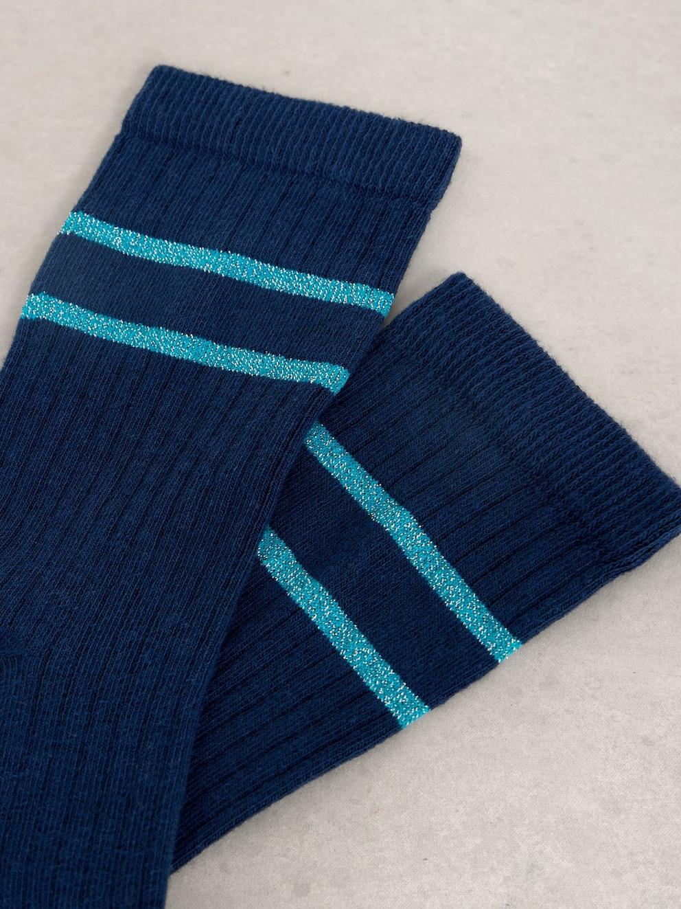 Textured Sparkle Sock in DARK NAVY - FLAT DETAIL