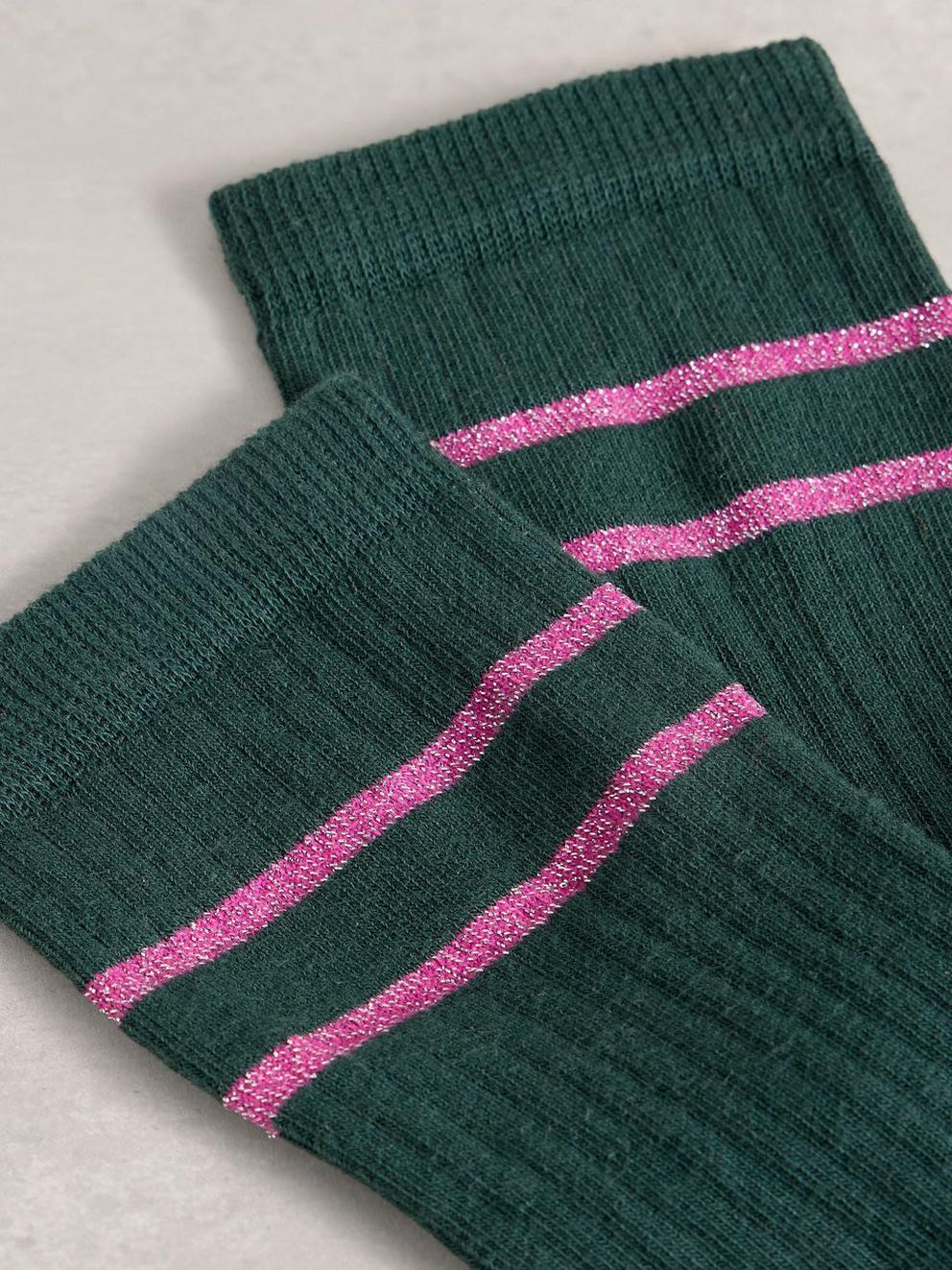 Textured Sparkle Sock in KHAKI GRN - FLAT DETAIL