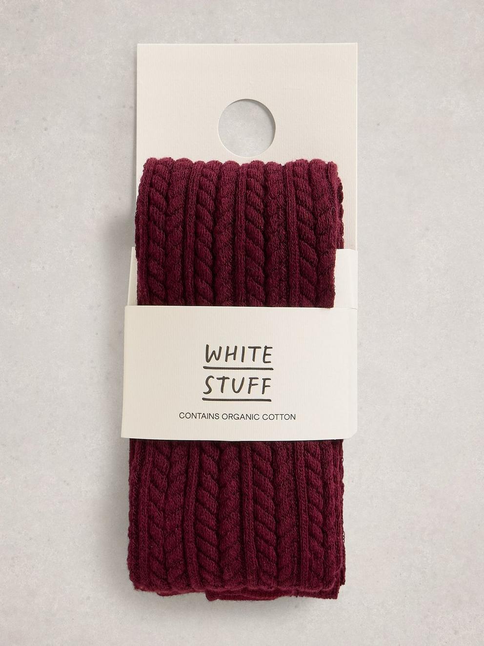 Patty Pattern Tights in DK PLUM - FLAT FRONT