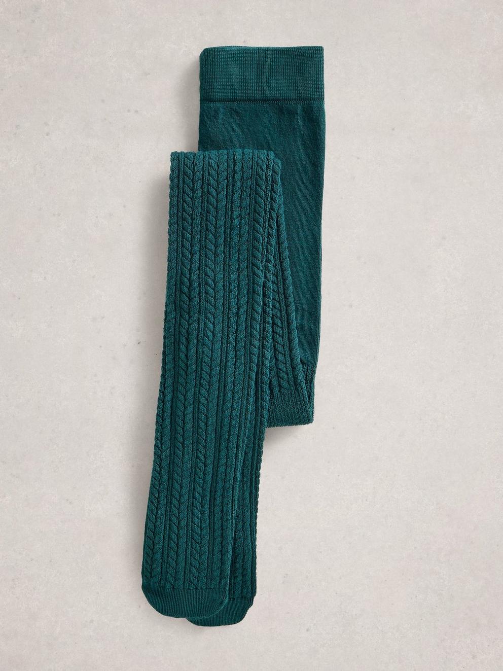 Patty Pattern Tights in DK TEAL - FLAT DETAIL