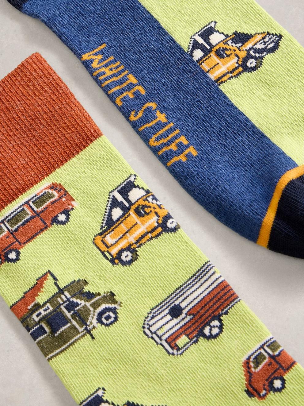 Novelty Ankle Sock in LGT GREEN - FLAT DETAIL