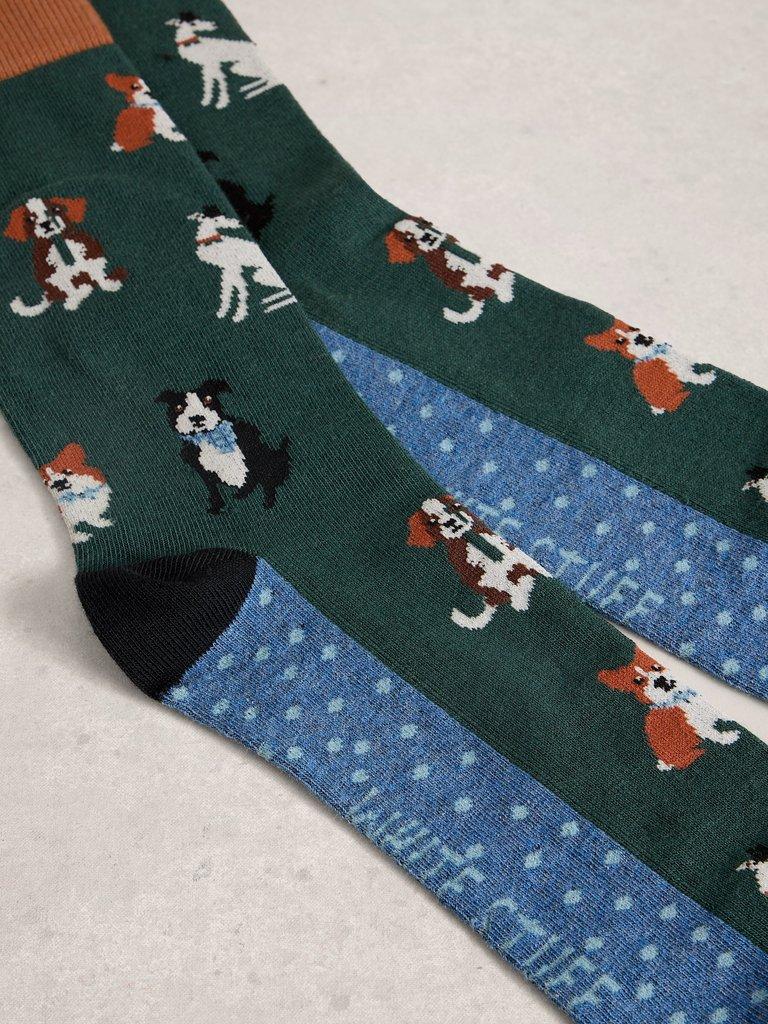 Novelty Ankle Sock in MID GREEN - FLAT DETAIL
