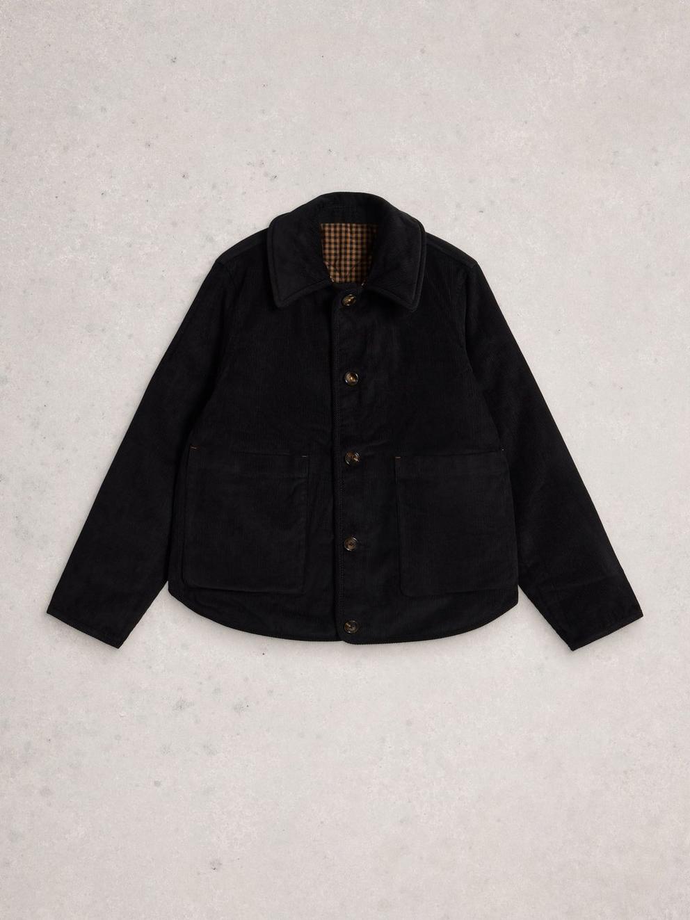 Arden Reversible Jacket in BLK MLT - FLAT BACK