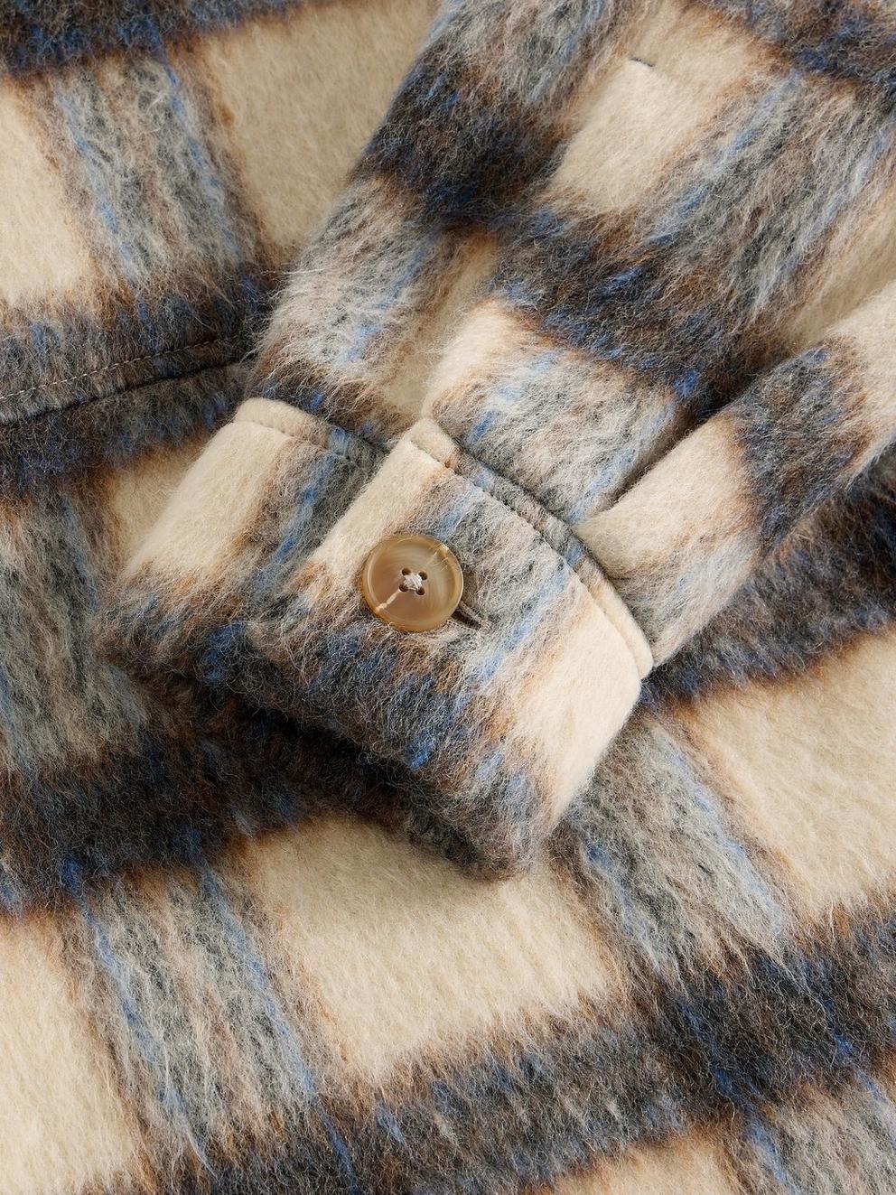 Alexa Check Wool Blend Jacket in BLUE MLT - FLAT DETAIL