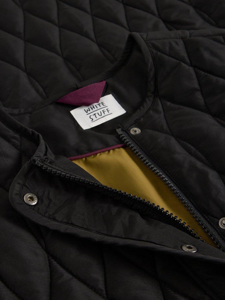 Nolan Quilted Coat in PURE BLK - FLAT DETAIL