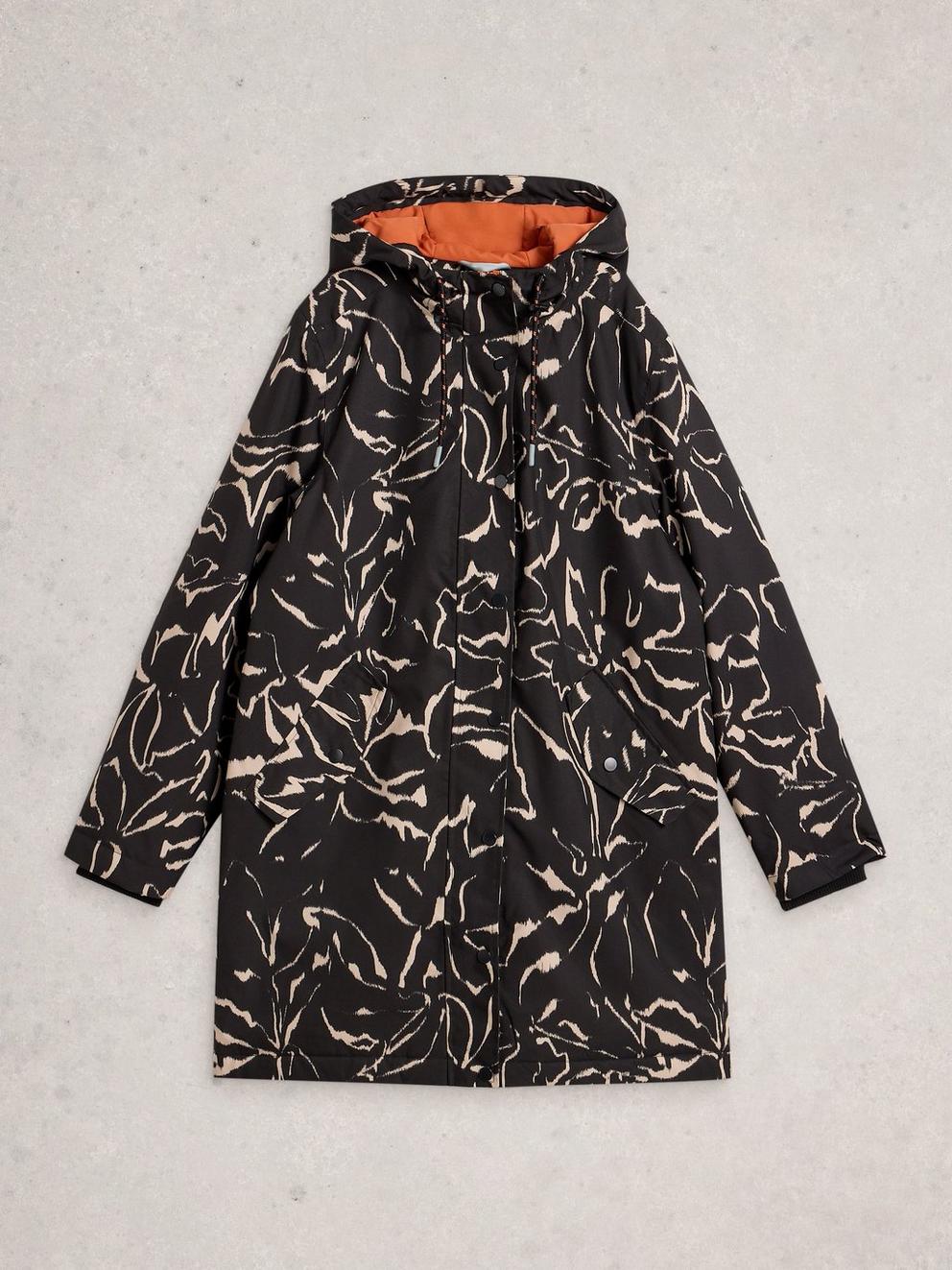 Willow Waterproof Coat in BLK PR - FLAT FRONT