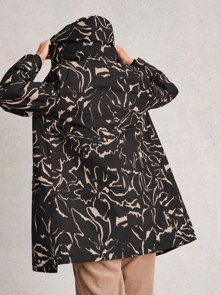 Willow Waterproof Coat in BLK PR - MODEL BACK