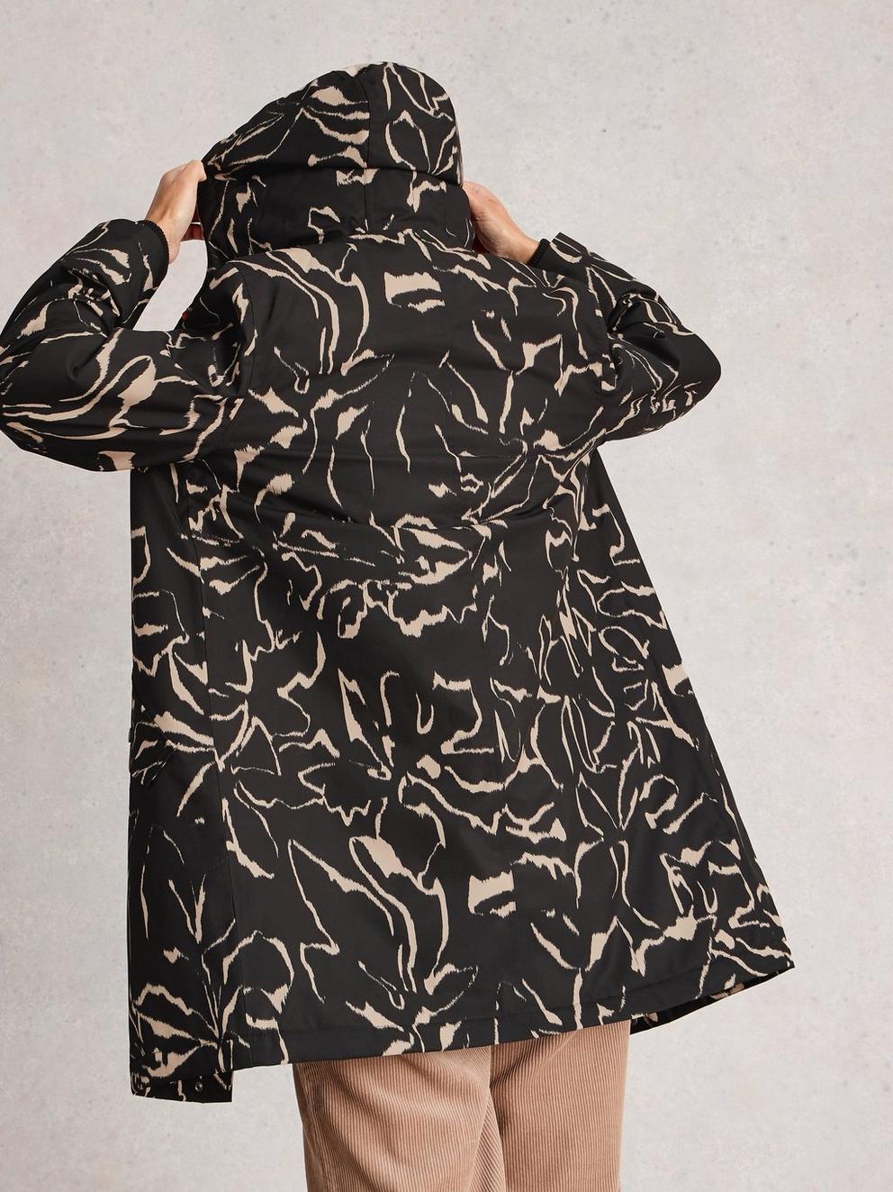 Willow Waterproof Coat in BLK PR - MODEL BACK