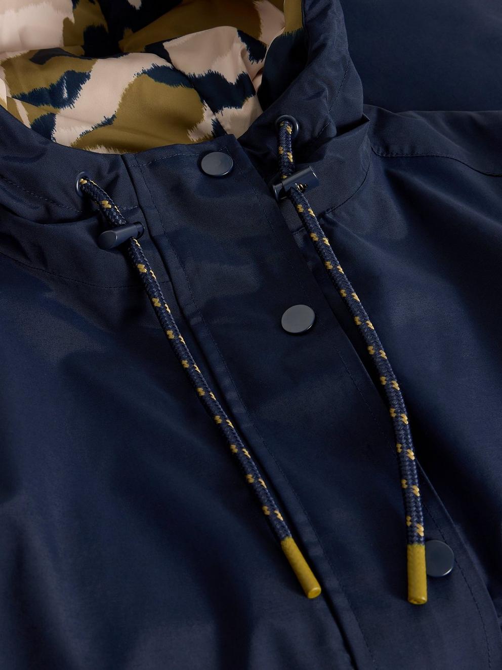 Willow Waterproof Coat in DARK NAVY - FLAT DETAIL