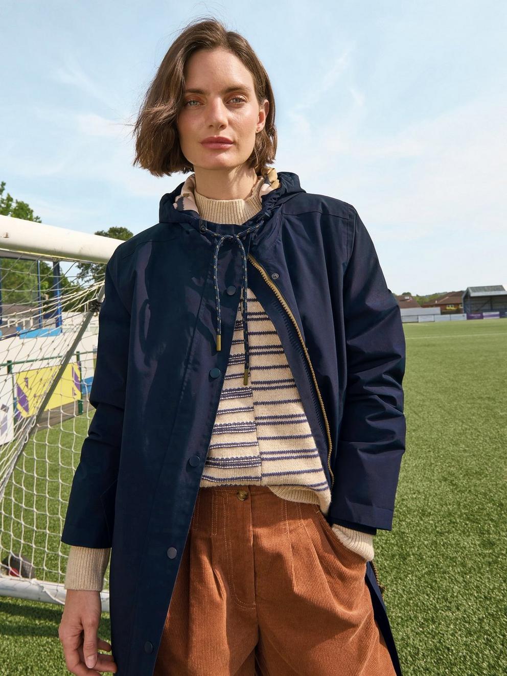 Willow Waterproof Coat in DARK NAVY - MIXED