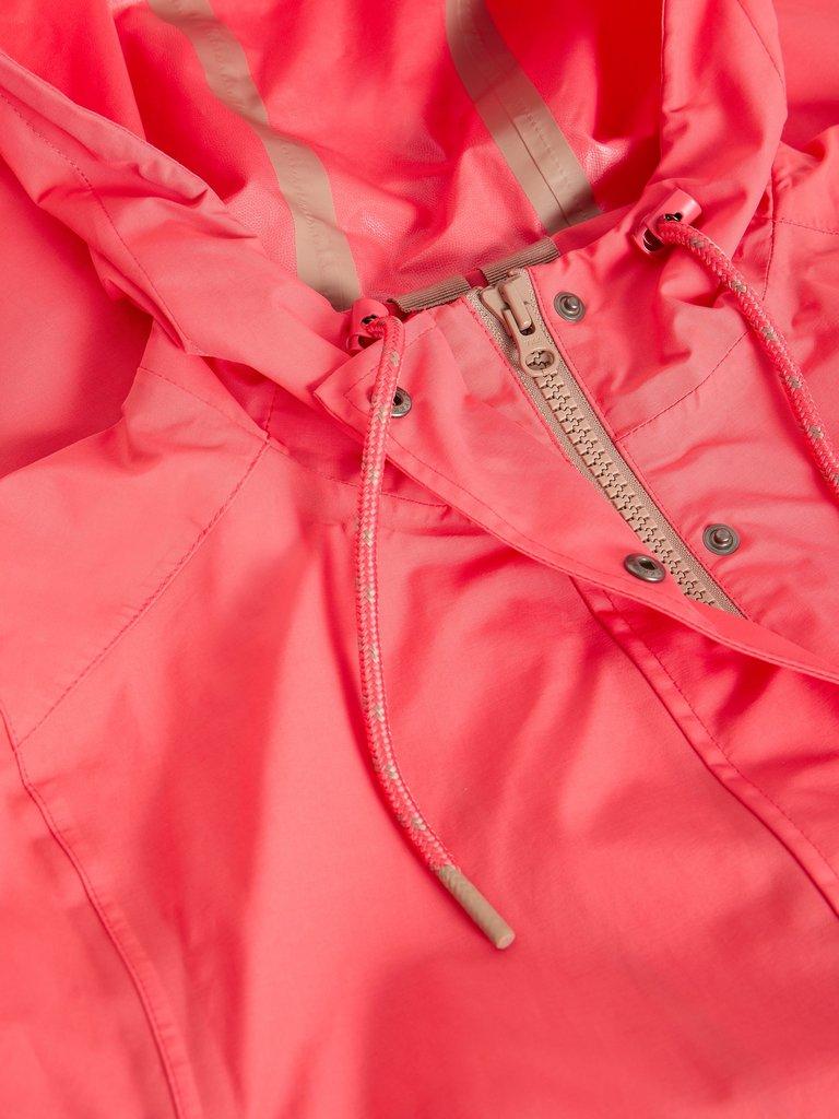 Willow Waterproof Coat in MID PINK - FLAT DETAIL