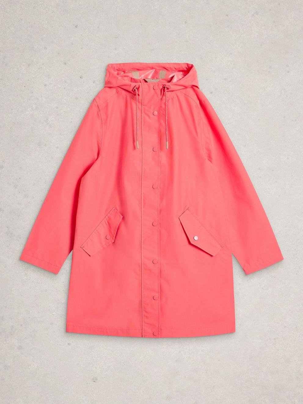 Willow Waterproof Coat in MID PINK - FLAT FRONT