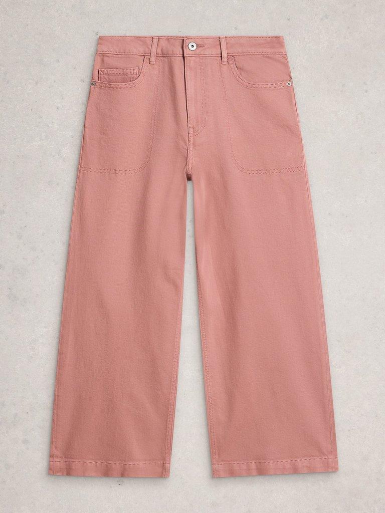 Crop Tia Wide Leg Jean in DUS PINK - FLAT FRONT