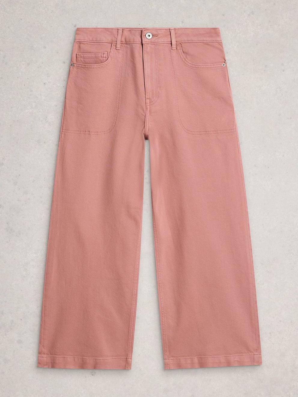 Crop Tia Wide Leg Jean in DUS PINK - FLAT FRONT