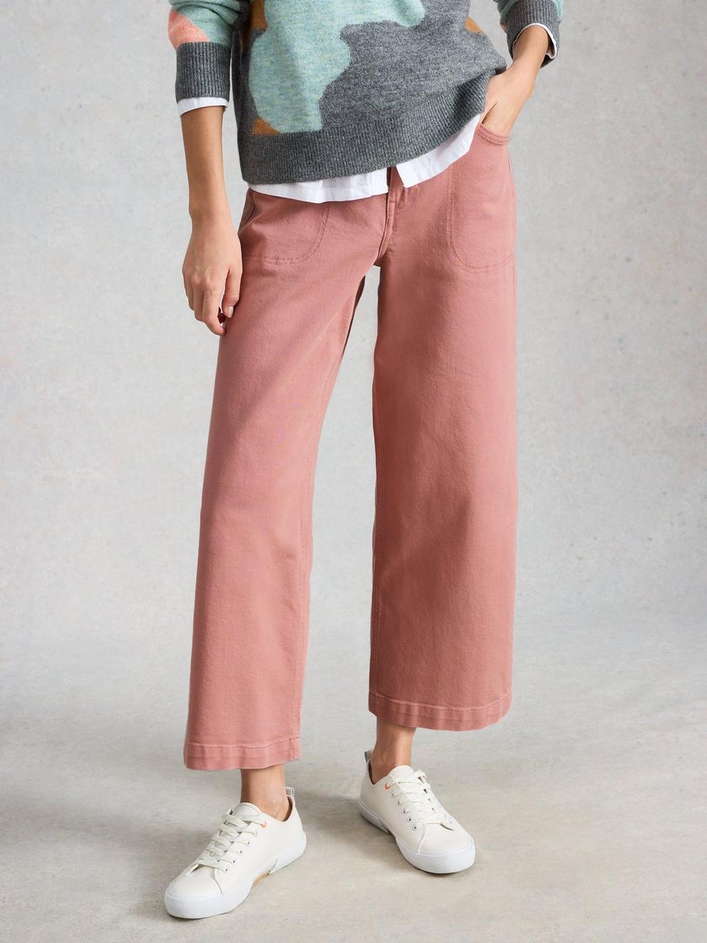 Crop Tia Wide Leg Jean in DUS PINK - LIFESTYLE