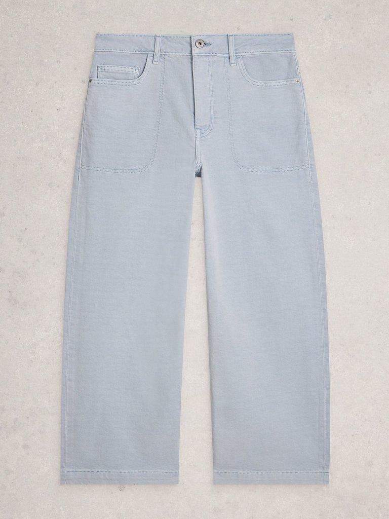 Crop Tia Wide Leg Jean in LGT BLUE - FLAT FRONT