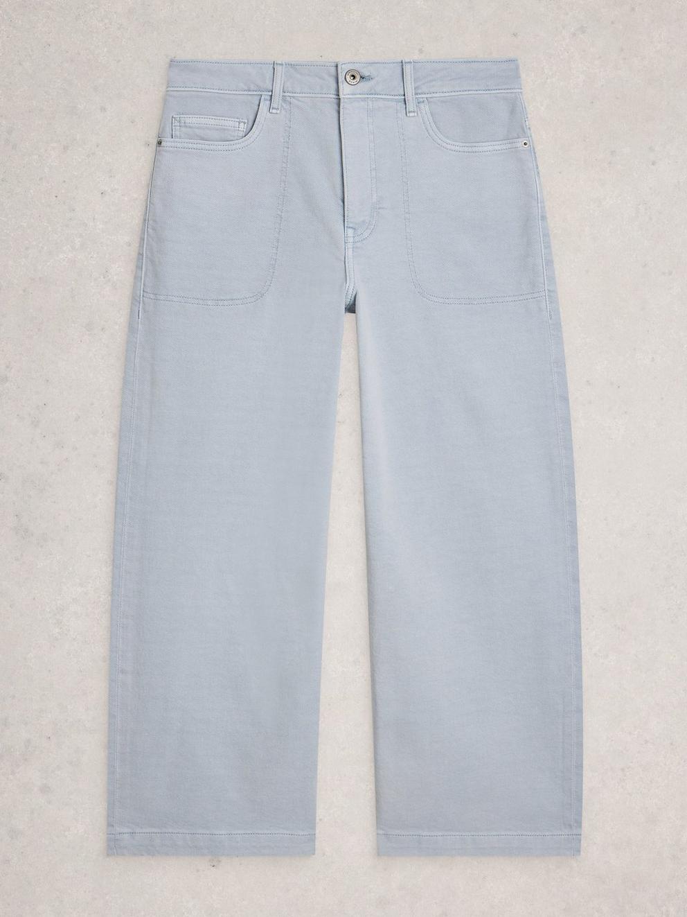 Crop Tia Wide Leg Jean in LGT BLUE - FLAT FRONT