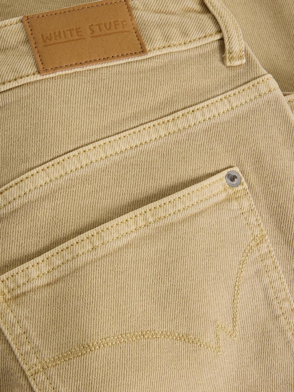 Crop Tia Wide Leg Jean in LGT GREEN - FLAT DETAIL