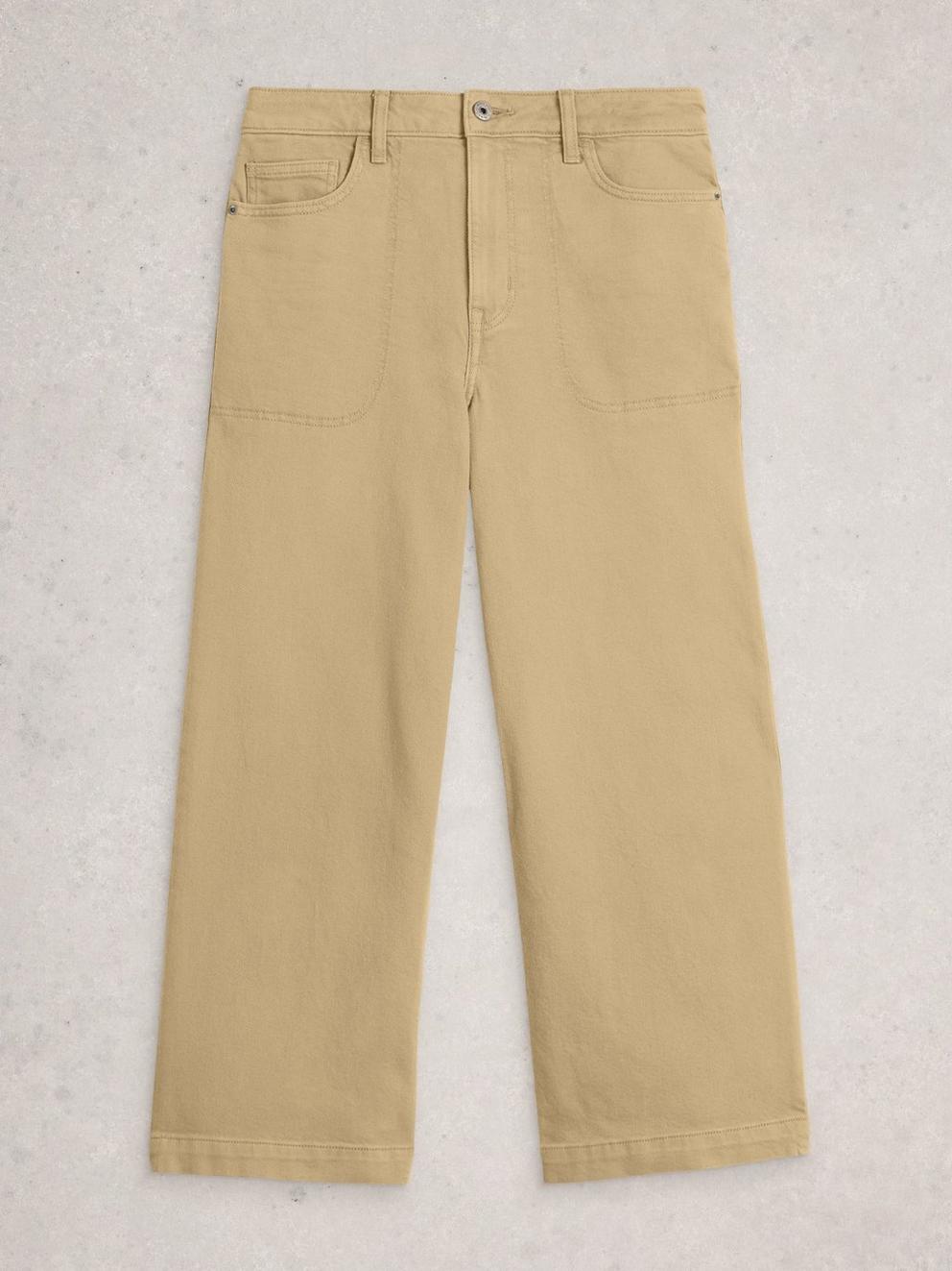 Crop Tia Wide Leg Jean in LGT GREEN - FLAT FRONT