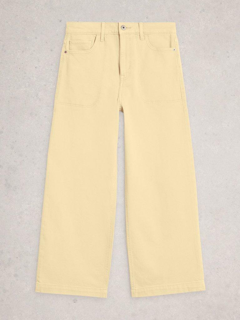 Crop Tia Wide Leg Jean in LGT YELLOW - FLAT FRONT