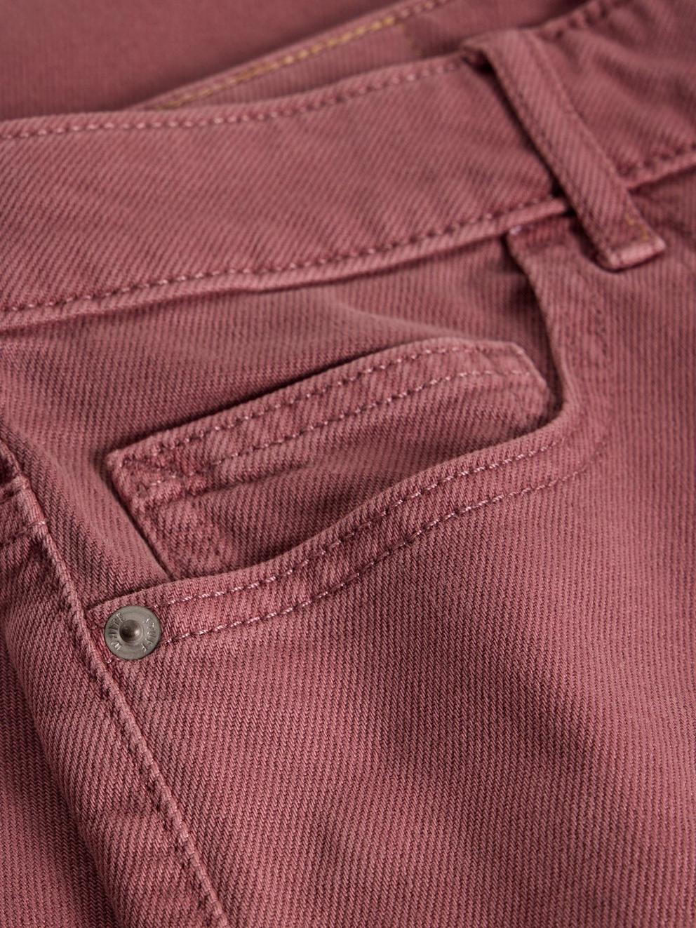 Crop Tia Wide Leg Jean in MID PINK - FLAT DETAIL