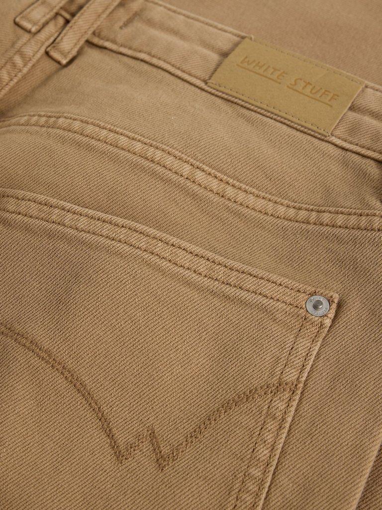 Crop Tia Wide Leg Jean in MID TAN - FLAT DETAIL