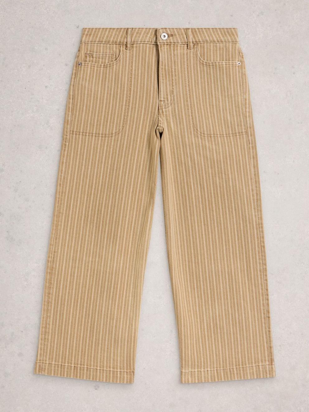 Tia Wide Cropped Leg Jean in CHART MLT - FLAT FRONT