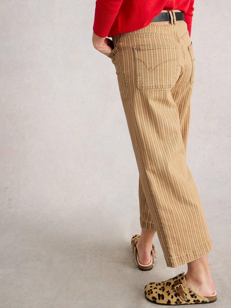 Tia Wide Cropped Leg Jean in CHART MLT - MODEL BACK