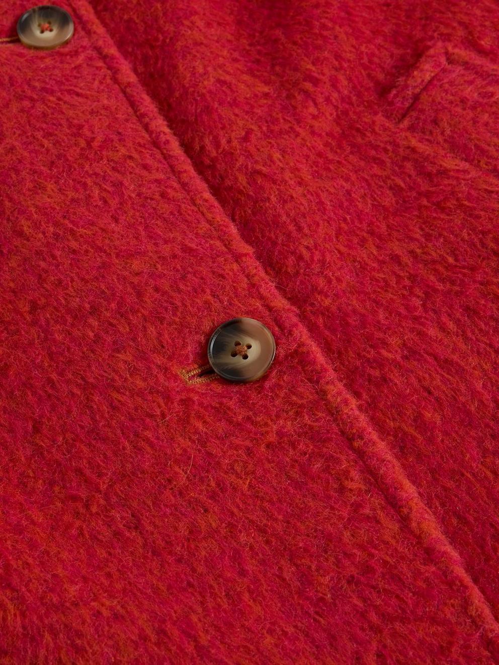 Kelsey Wool Blend Coat in BRT RED - FLAT DETAIL