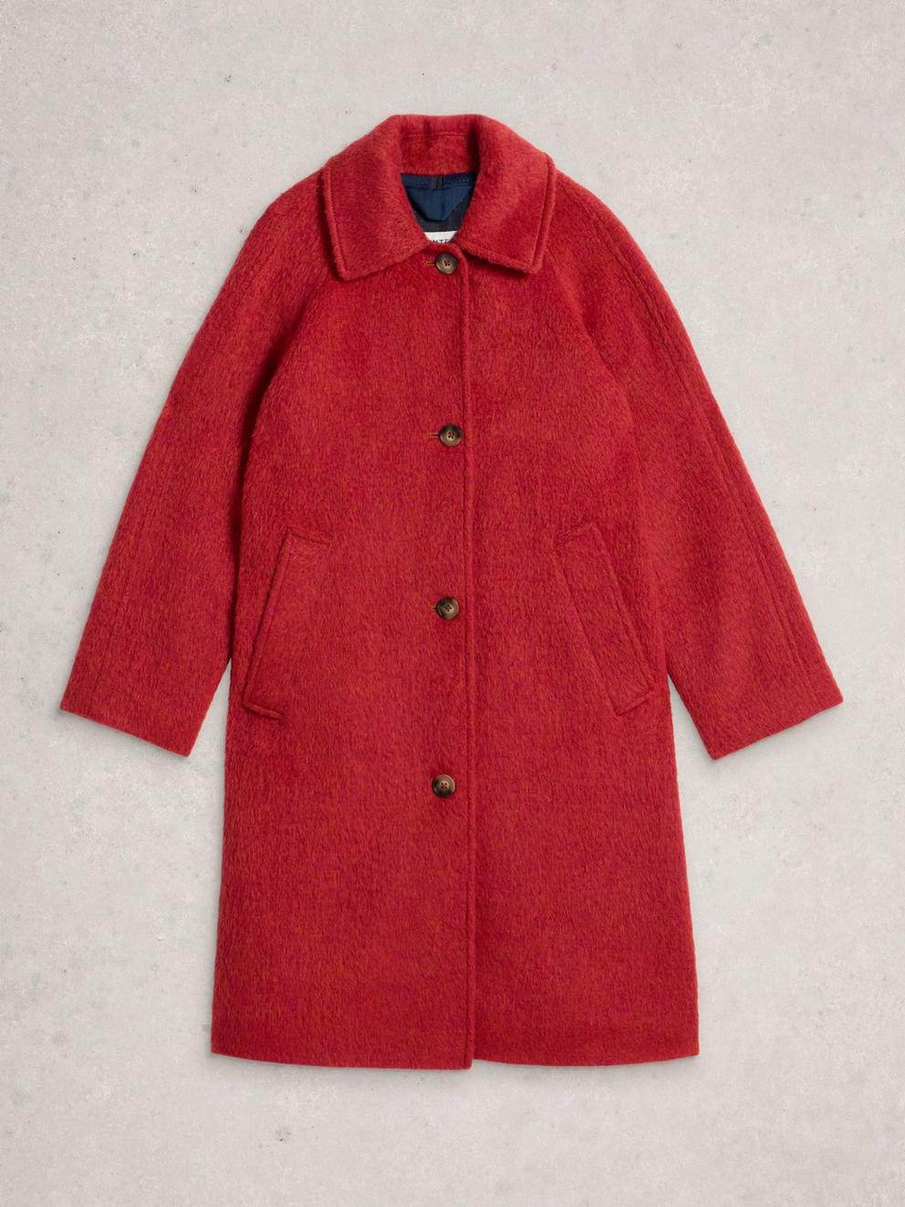 Kelsey Wool Blend Coat in BRT RED - FLAT FRONT