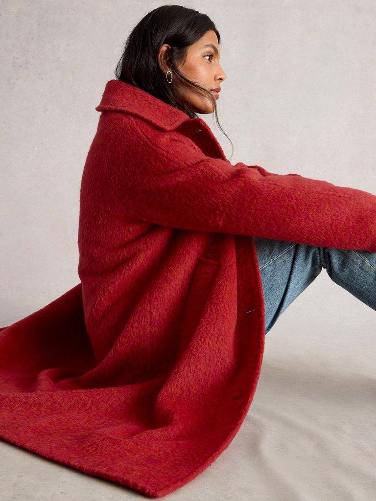 Kelsey Wool Blend Coat in BRT RED - LIFESTYLE