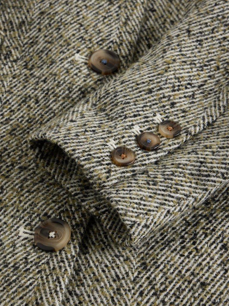 Karla Tweed Wool Blend Coat in GREY MLT - FLAT DETAIL