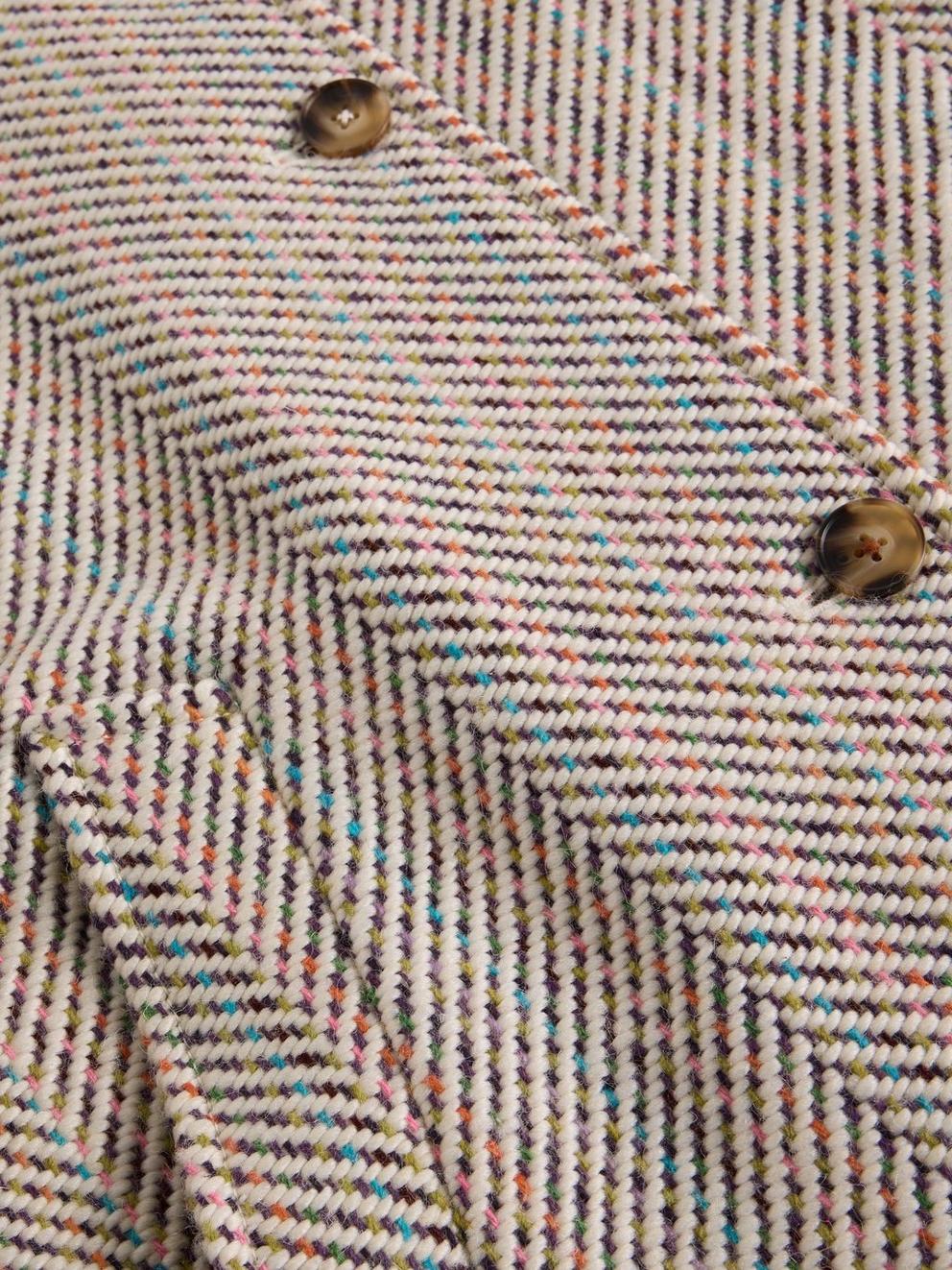 Kelsey Texture Wool Blend Coat in IVORY MLT - FLAT DETAIL