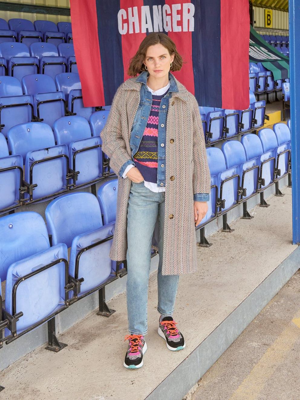 Kelsey Texture Wool Blend Coat in IVORY MLT - MIXED