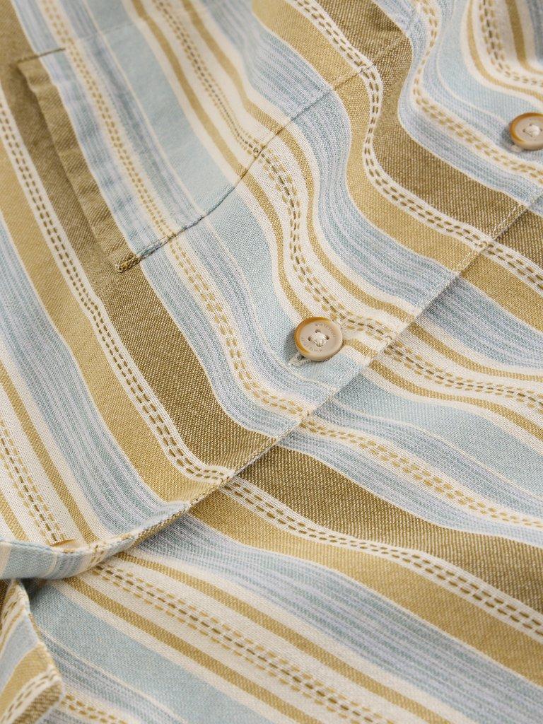 Horizontal SS Stripe Collar Shirt in BLUE MLT - FLAT DETAIL