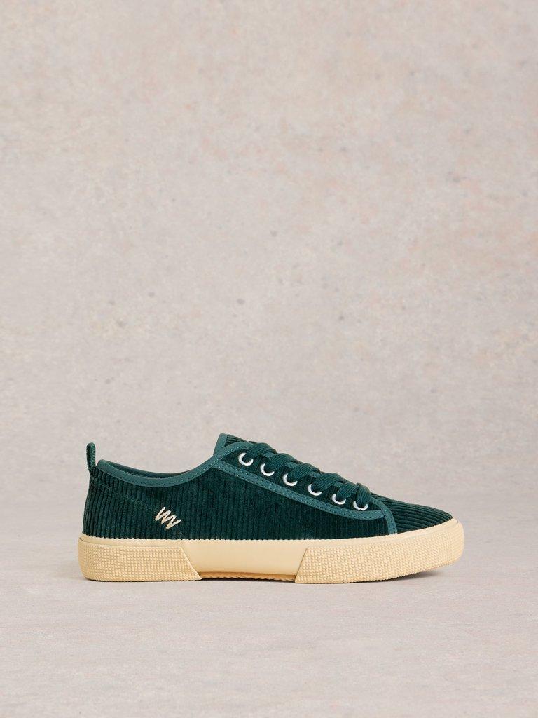 Pippa Cord Lace Up Trainer in DK TEAL - LIFESTYLE