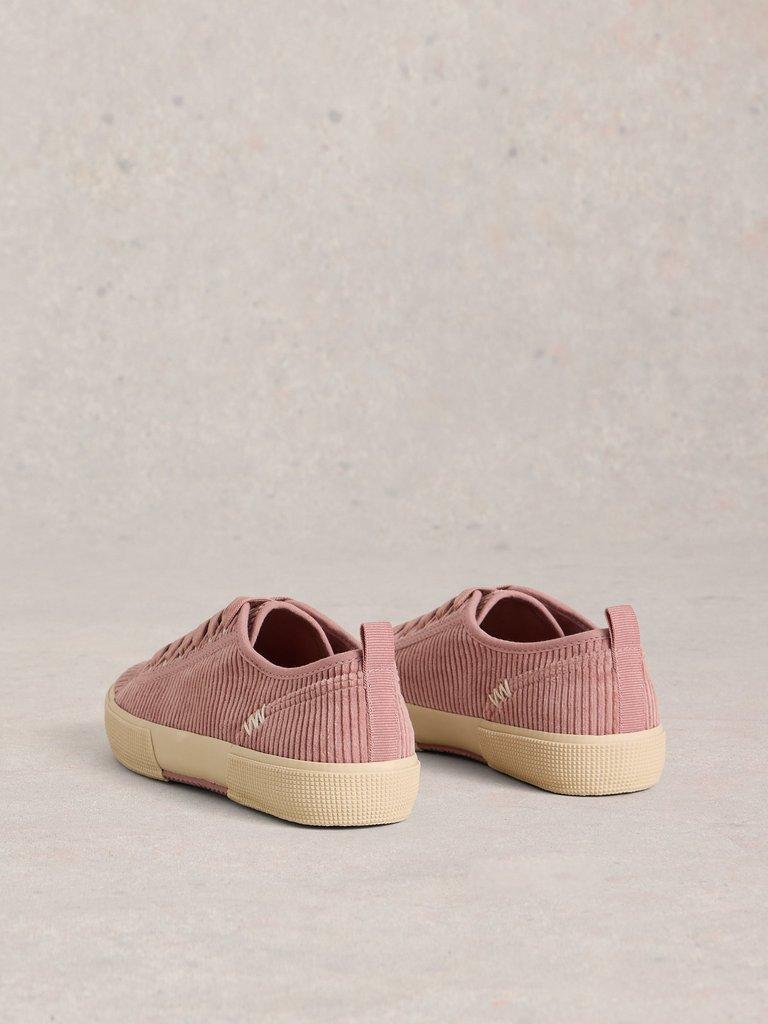 Pippa Cord Lace Up Trainer in LGT PINK - FLAT BACK