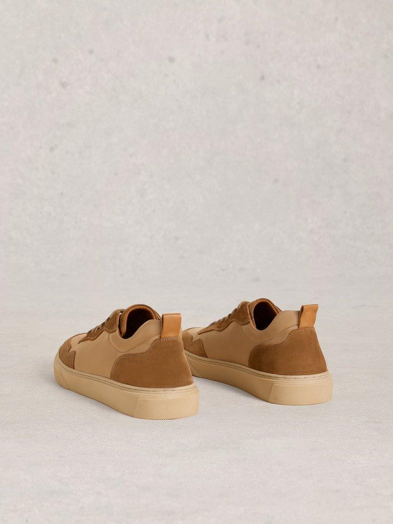 Les Leather Lace Up Sneaker in TAN MULTI - FLAT BACK