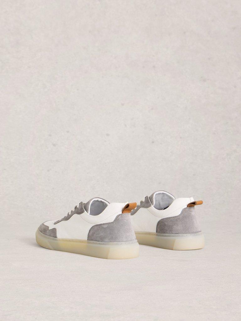 Les Leather Lace Up Sneaker in WHITE MLT - FLAT BACK