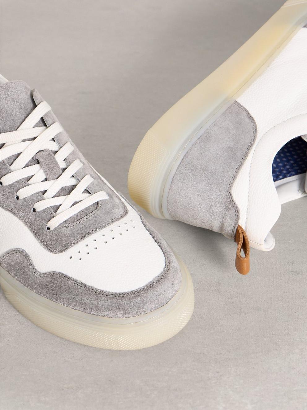 Les Leather Lace Up Sneaker in WHITE MLT - FLAT DETAIL