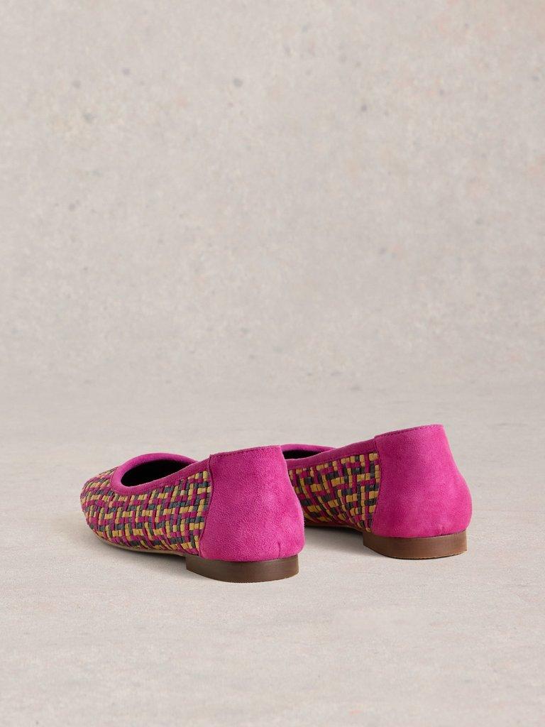 Ellie Woven Ballerina in PINK MLT - FLAT BACK